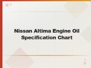 The Nissan Altima Engine Oil Specification Chart